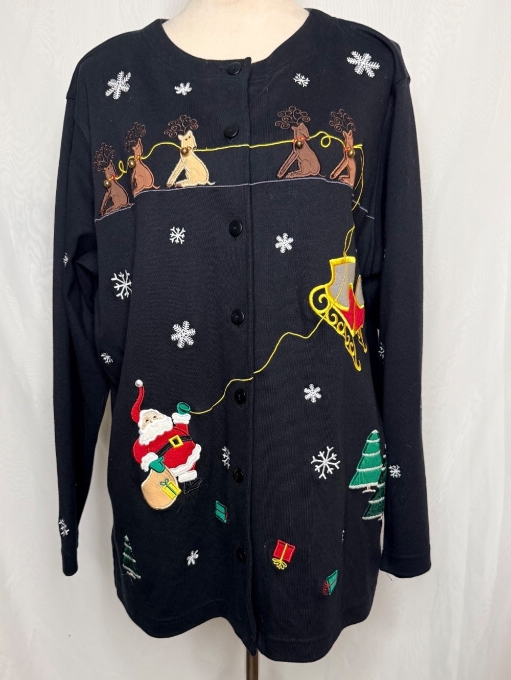 Y2K Vintage Bechamel Christmas Reindeer Shacket